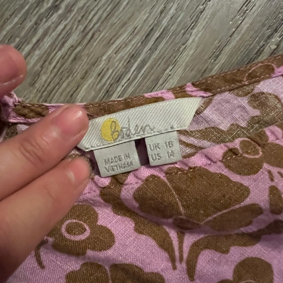 Boden Linen Wide Sleeve Top Orchid Petal, Passion Bloom - Picture 6 of 10